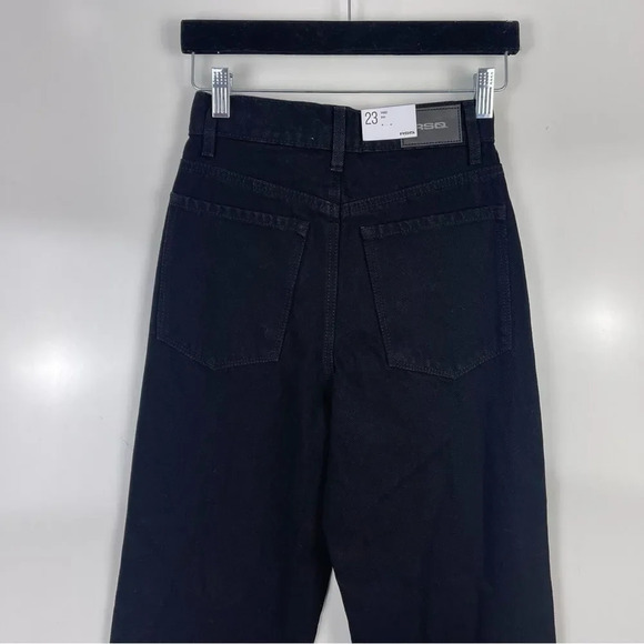 NEW RSQ Black Distressed High Rise Baggy Jeans Straight Leg Women's Size 23 - Picture 8 of 10